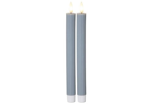 LED Stabkerze Flamme Stripe 2er-Set aus Wachs von Star