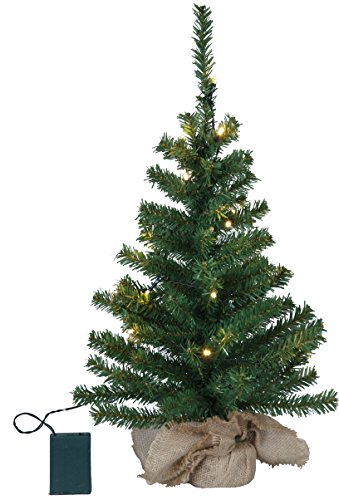 LED-Tannenbaum im Jute-Sack, ca. 60 cm x 32 cm, 20 warm white LED, Timer, Batterie von Star