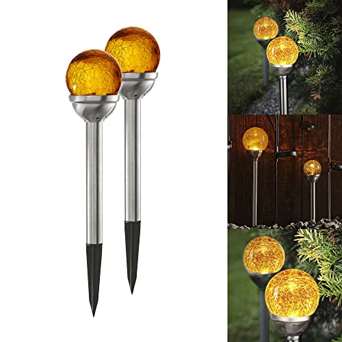 Solarlampen für außen Garten | 2er Set | Solarleuchten Garten | IP44 | Garten Deko draußen | LED Lampe Outdoor | Solarkugeln für den Garten | Gartenleuchten Solar | Solarlampen für außen Deko von Star