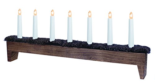 Star 659 – 46 Svenljunga (Gemeinde) Kerzenständer 7 Lichter Holz/Fell Schaf braun/braun 26 x 66 cm von Star
