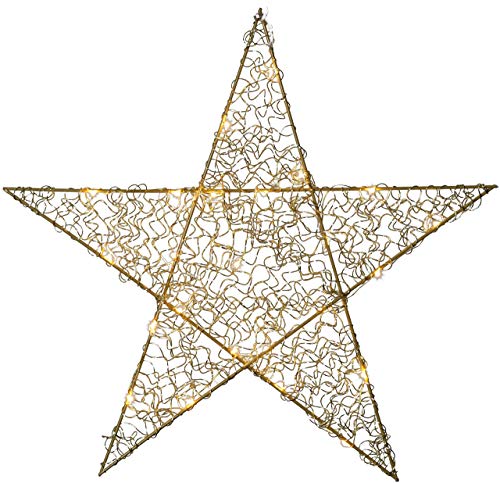 "Star 690-46 LED-Drahtstern""Loop"", Metall, messing, 2.5 x 47 x 45.5 cm", gold von Star