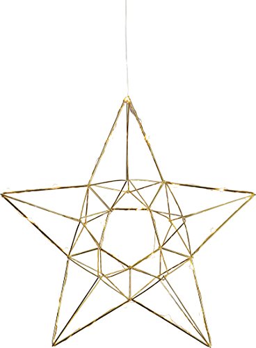 Star 690-73 LED-Drahtstern "Edge", circa 38 cm, Metall, Gold, 7 x 38 x 38 cm von Best Season