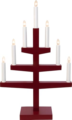 Star Fensterleuchter"Trapp", 7-flammig Material: Eiche, Farbe: rot, ca. 54x34 cm, 212-05 von Star