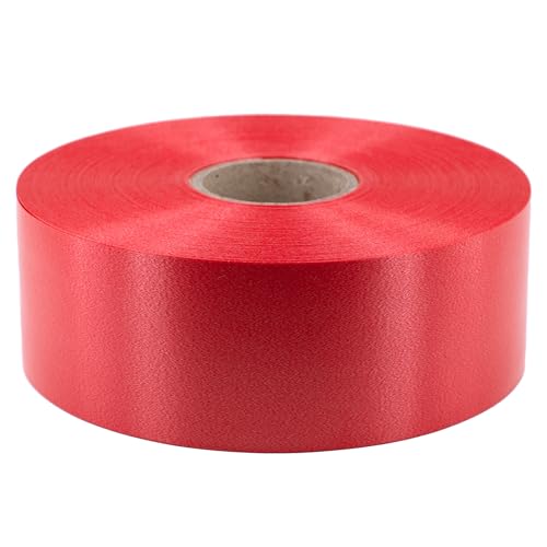 Star Geschenkband Ringelband 50mm x 100m wasserfest - 30 Farben in 5/10/19/31/50mm - Dekoband aus Kunststoff - Polyband Schleifenband zum Basteln von Weihnachtssternen & Autoschleifen - Rot von Star