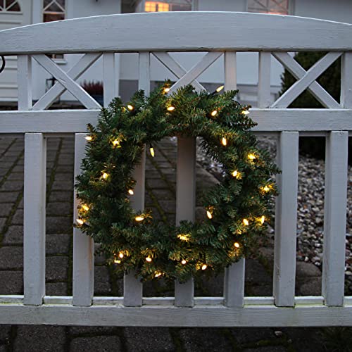 LED Weihnachtskranz Calgary von Star Trading, Kranz Weihnachten in Tannengrün für innen und außen, warmweiß, mit Kabel, Ø: 50 cm, IP44 von Star
