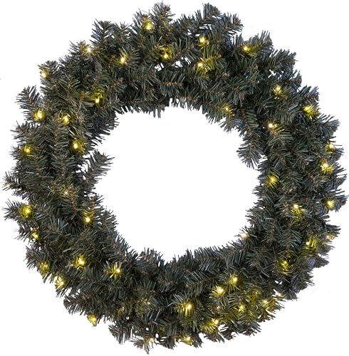 Weihnachtskranz für Tür | Weihnachtskranz mit Beleuchtung 70 cm | LED Kranz Weihnachten | Beleuchteter Kranz Deko | Weihnachtskranz Türkranz | Weihnachtskranz LED | Außenleuchte Ottawa von Star