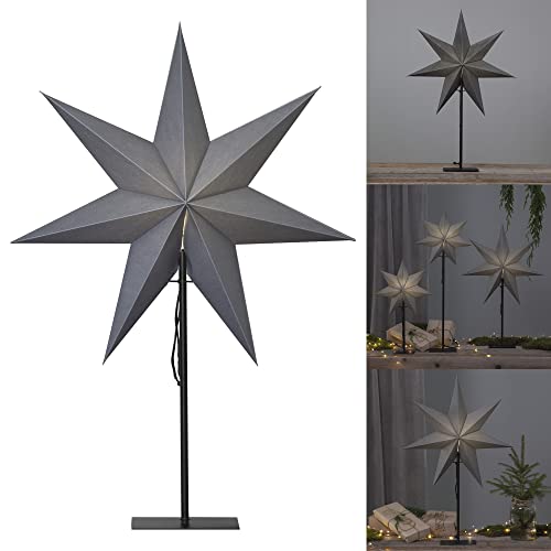 Weihnachtsstern beleuchtet stehend | Fensterstern mit Beleuchtung | Weihnachtsdeko Fenster Beleuchtet | Standleuchte Stern Weihnachten | Weihnachtsdeko Innen | Papierstern beleuchtet | Weihnachtslampe von Star