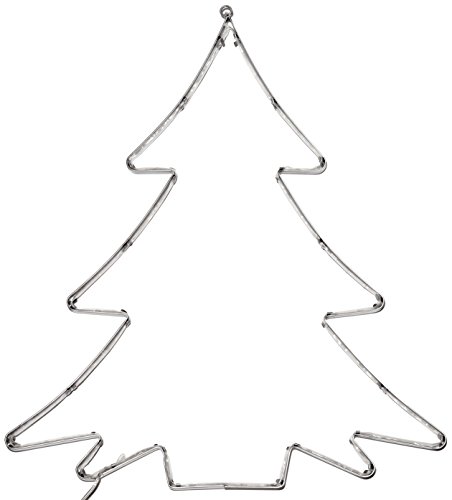 Star SA000025, LED-Silhouette Weihnachtsbaum, 50 Warmweisse LEDs, Metall, Silber, 2.0 x 45.0 x 50.0 cm von Best Season