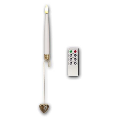 Star Trading 003-44 LED-Schaftkerzen "Flamme", 8-tlg. kabellos mit Fernbedienung, Schaft: weiß, goldene Metallhalter mit Herz, je ca. 31x2 cm, warmwhite LED, Batterie, Timer, Vierfarb-Karton Star Trading 003-44 LED-Schaftkerzen "Flamme", 8-tlg. kabellos mit Fernbedienung, Schaft: weiß, goldene Metallhalter mit Herz, je ca. 31x2 cm, warmwhite LED, Batterie, Timer, Vierfarb-Karton von Star