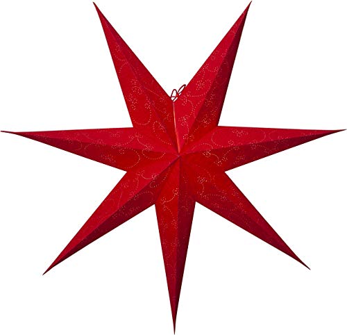 Star Trading 501-39 Papierstern "Decorus", 7-zackig, Farbe: rot, ca. 75 cm Ø, ohne Kabel von Star
