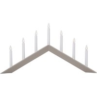 Star - Trading Fensterleuchter Arrow von Trading, Kerzenständer mit 7 Glühbirnen E10 warmweiß, Weihnachtsdeko aus Holz in Beige, Kabelschalter, Star - Trading Fensterleuchter Arrow von Trading, Kerzenständer mit 7 Glühbirnen E10 warmweiß, Weihnachtsdeko aus Holz in Beige, Kabelschalter, von Star