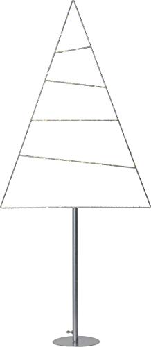 Star Triangle LED-Standleuchte Baum, Metall, Silber, ca. 53 x 116 cm von Star