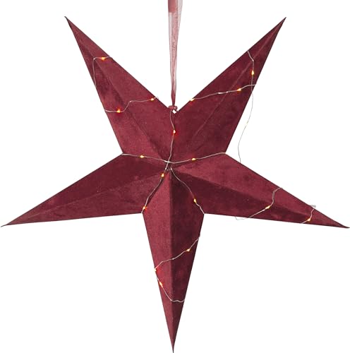 Star Velvet Papierstern, Papier, rot von Star