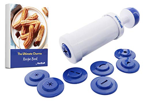 StarBlue Churrera Churro-Maschine kostenlosem Rezept-E-Book - Einfaches Werkzeug zum Frittieren von Churros in 8 verschiedenen Formen von StarBlue