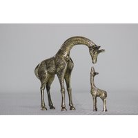 Giraffe Skulptur, Dekor, Geschenk, Vintage Ornament, Mutter Und Ihr Jungtier Statue, Bürodekoration, Hauptdekoration von StarCraftStoreTR