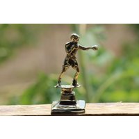 Vintage Box Mann Statue, Muay Thai Kickboxen Skulptur, Bürodekor, Tisch Handgemachter Messingguss, Bücherregal Dekor, Ornamente von StarCraftStoreTR