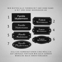 Klingelschild | Türschild Namensschild Haustür Briefkasten Personalisiert Aus Wetterbeständigem Kunststoff Selbstklebend Schwarz von StarDeko