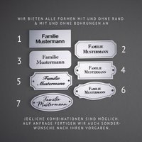 Klingelschild | Türschild Namensschild Haustür Briefkasten Personalisiert Aus Wetterbeständigem Kunststoff Selbstklebend Silber von StarDeko