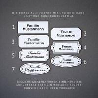 Klingelschild | Türschild Namensschild Haustür Briefkasten Personalisiert Aus Wetterbeständigem Kunststoff Selbstklebend Weiss von StarDeko