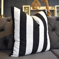 Zebra-Gestreifter Baumwoll-Kissenbezug Schwarz-Weißer Kissenbezug Outdoor-Indoor-Dekokissen Wohnzimmer Muttertagsdekorationsgeschenk von StarFabricDesign