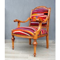 Crazy Kelim Stuhl, Handgefertigter Holzsessel Boho Und Holzarbeiten Möbel Vintage von StarHomeStudio