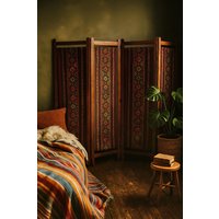 Kelim Raumteiler Boho Art Deco Sichtschutz Aus Kirschholz Kelim Raumteiler Boho Art Deco Sichtschutz Aus Kirschholz von StarHomeStudio
