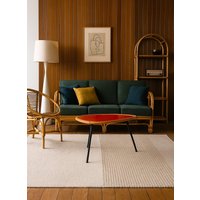 Mid-Century Modern Bambus Couchtisch Rote Hintermalung Aus Glas, 1950Er Jahre Vintage von StarHomeStudio