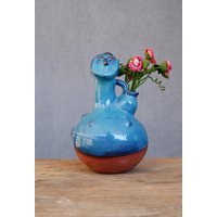 Vintage Keramik Knospe Vase, Glasierter Tontopf, Frau Figur Kerzenhalter, Pflanzer, Türkis Keramik, Wohnkultur, Landleben Vintage Keramik Knospe Vase, Glasierter Tontopf, Frau Figur Kerzenhalter, Pflanzer, Türkis Keramik, Wohnkultur, Landleben von StarHomeStudio