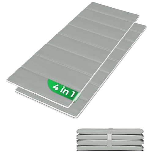 4in1 Strandmatte von StarK® - Faltbare Camping Isomatte 190cm x 60cm - Wasserhängematte für Pool und Strand – Gepolsterte Auflage für Gartenliege - Bequeme Sonnenliegen Auflage (Hell-Grau) von StarK