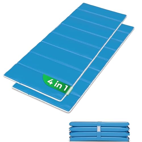 4in1 Strandmatte von StarK® -Wasserhängematte für Pool und Strand - Faltbare Camping Isomatte 190x60cm - Gepolsterte Auflage für Gartenliege -Bequeme Sonnenliegen Auflage (SkyBlue 2er Set) von StarK