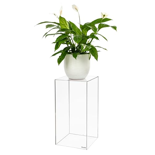 StarK® Acrylglas Dekosäule Premium Blumenständer [belastbar bis 30kg] Blumensäule,Pflanzenständer (M = 26x26x50 cm Hoch) von StarK