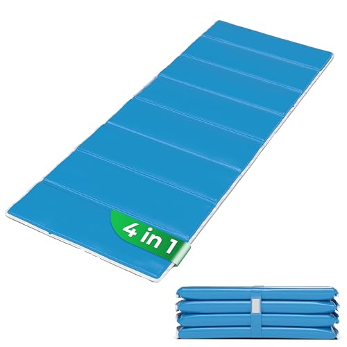 StarK 4in1 Strandmatte Wasserhängematte für Pool und Strand -Faltbare Camping Isomatte 190cm 60cm-Gepolsterte Auflage für Gartenliege -Bequeme Sonnenliegen Auflage-Strandliege (SkyBlue) von StarK
