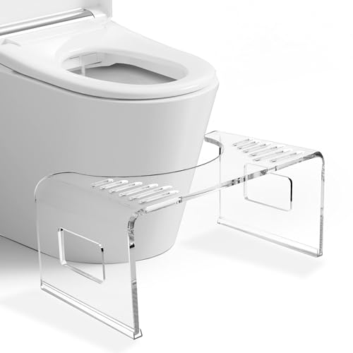 StarK Toilettenhocker aus klarem Acryl - 18 cm Höhe - rutschfest & platzsparend - transparentes Squat-Stool für bessere Darmgesundheit von StarK