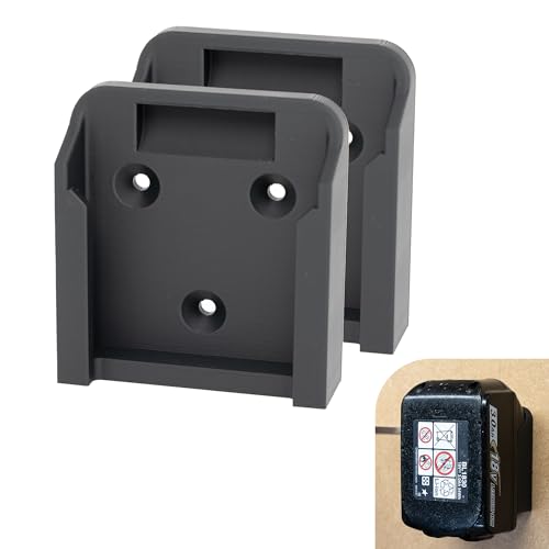 2 Stück Batteriehalter kompatibel mit Makita 18 V Wandhalterung mit Verriegelung für Akkus BL18 1,5Ah 3Ah 5Ah 6Ah individuelle Schraubbefestigung für Werkstatt, LKW von StarMaker