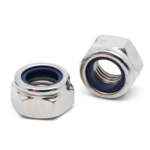 20 x Bremsmuttern M2.5 Edelstahl – selbstsichernde Muttern M2.5 aus Edelstahl A2 für Metallschrauben, Gewindestange, metrische Gewindeschrauben, unverlierbare Nylstop-Mutter DIN 985 von StarMaker