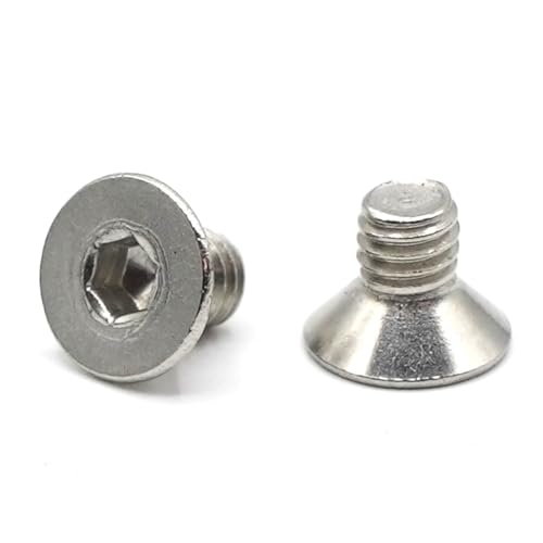 20 x FHC Schrauben M4 x 6 mm Edelstahl - Senkschrauben Innensechskant, Edelstahl A2 - ISO 10642 Metallschrauben Senkkopf Vollgewinde Metrische Schraube für Mutter, Inbusschlüssel M4x6 von StarMaker