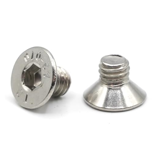20 x FHC Schrauben M6 x 8 mm Edelstahl - Senkschrauben Innensechskant, Edelstahl A2 - ISO 10642 Metallschrauben Senkkopf Vollgewinde metrische Schraube für Mutter, Inbusschlüssel M6x8 von StarMaker