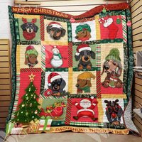 Dackel Quilt | Liebhaber Geschenk Hund Weihnachten Decke Oct0901 von StarStudio668