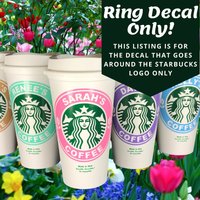 Personalisierte Starbucks Ring Aufkleber - Frühling Sommer Kaffee Thema Diy Basteln Tasse Nicht Inbegriffen von StarTangledArts