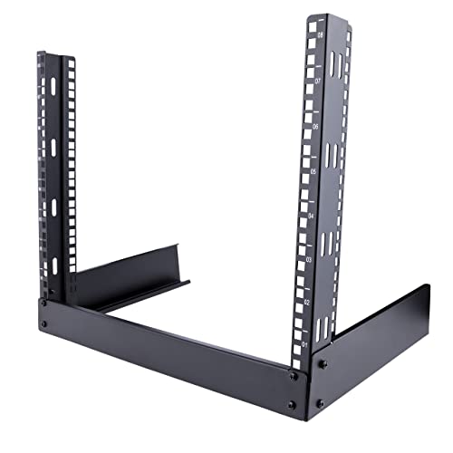 8U RK8OD2 Schreibtisch-Rack, 48,3 cm, freistehendes Netzwerk-Rack-Schalter, Tiefe für Patchpanel/Daten/IT/Kommunikation/Computerausrüstung, 49,9 kg Kapazität mit Käfigmuttern/Schrauben von StarTech.com