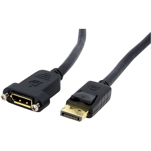 StarTech.com 1m DisplayPort Kabel für Panelmontage - 4K x 2K - DisplayPort 1.2 Verlängerungskabel Stecker auf Buchse - DP Video Extender Kabel mit DP Buchse(Panelmontage) - DP Monitorkabel (DPPNLFM3) von StarTech