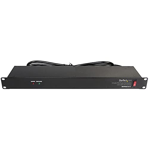 StarTech. com 19 1U Rackmount 8 Outlet PDU Power Distribution Unit 125 V 15 A (12 A UL) rkpw081915 (schwarz), schwarz von StarTech.com