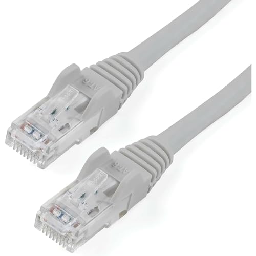 StarTech. com Cat6 Ethernet-Kabel (Cat 6, 650 MHz, 100 W, PoE++, RJ45, UTP, Kategorie 6, Netzwerk-/Patchkabel, Snagless, mit Zugentlastung, UL/TIA Zertifiziert) (N6PATCH150GR) Grau von StarTech.com