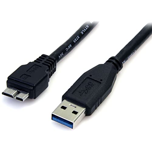 StarTech.com 0,5m USB 3.0 A auf Micro B Kabel, St/St, Schwarz, 50cm SuperSpeed USB 3.0 Anschlusskabel, Stecker / Stecker von StarTech