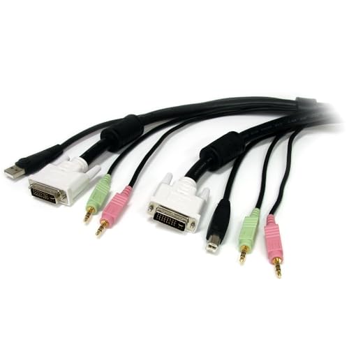StarTech.com 1,8m 4-in-1 USB DVI KVM Kabel mit Audio und Mikrofon - USB DVI KVM Switch Kabel mit Audio StarTech.com 1,8m 4-in-1 USB DVI KVM Kabel mit Audio und Mikrofon - USB DVI KVM Switch Kabel mit Audio von StarTech.com