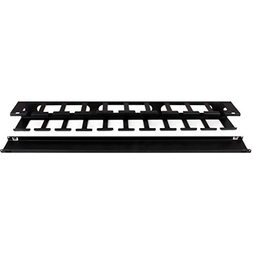 StarTech.com 1 HE 19 Zoll Rangierpanel / Kabelordner Kabelmanagement mit Abdeckung, Server Finger Kabelkanal von StarTech