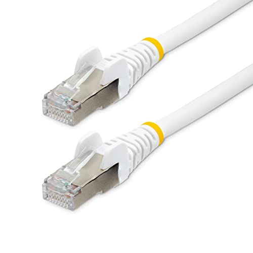 StarTech.com 10 m CAT6a Kabel - LSZH-Raucharm, Halogenfrei - 10 Gigabit RJ45 LAN Kabel - SFTP Patchkabel - Weiß - CAT6a Verlegekabel - Abgeschirmtes Netzwerkkabel/Ethernet Kabel (NLWH-10M-CAT6A-PATCH) von StarTech.com