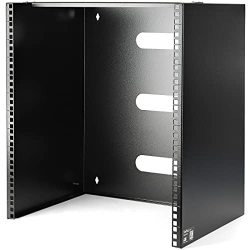 StarTech.com 12HE Wandmontage Halterung für Patch Panele - Max. Einbautiefe 34,93 cm - 19" Patch Panel Rack für flache Netzwerk Geräte - 56 kg Kapazität (WALLMNT12) von StarTech