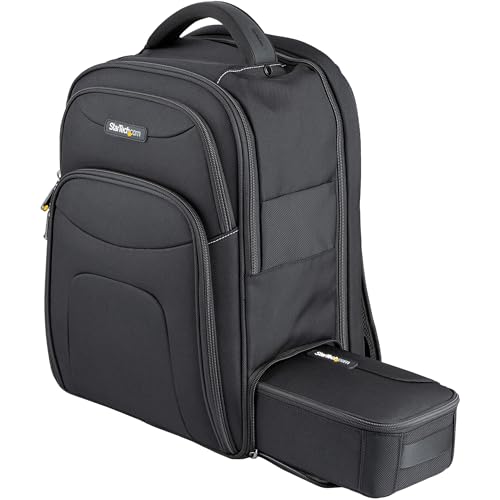 StarTech.com 15.6" Laptop Rucksack mit abnehmbarer Zubehörtasche - Ergonomischer IT Rucksack für IT Techniker/Profi - Robuster Notebook/Laptop Rucksack - Gepolsterter Business Rucksack (NTBKBAG156) von StarTech