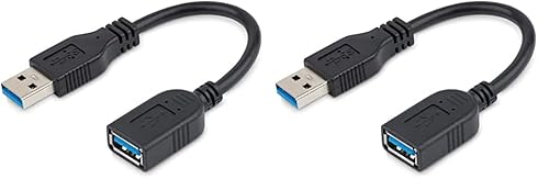 StarTech.com 15cm USB 3.0 Verlängerungskabel - USB 3 Typ A Kabel Verlängerung - Stecker/Buchse - Schwarz (Packung mit 2) von StarTech.com